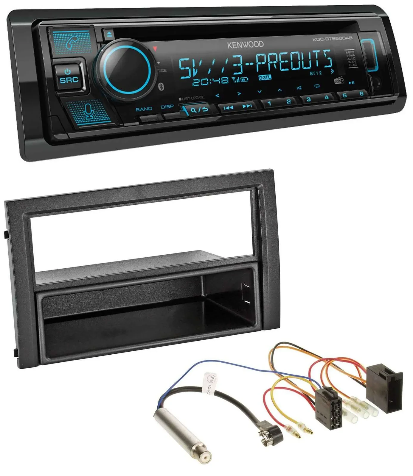 Kenwood Bluetooth USB CD MP3 DAB Autoradio für Skoda Fabia 2004-2007 6Y Facelift