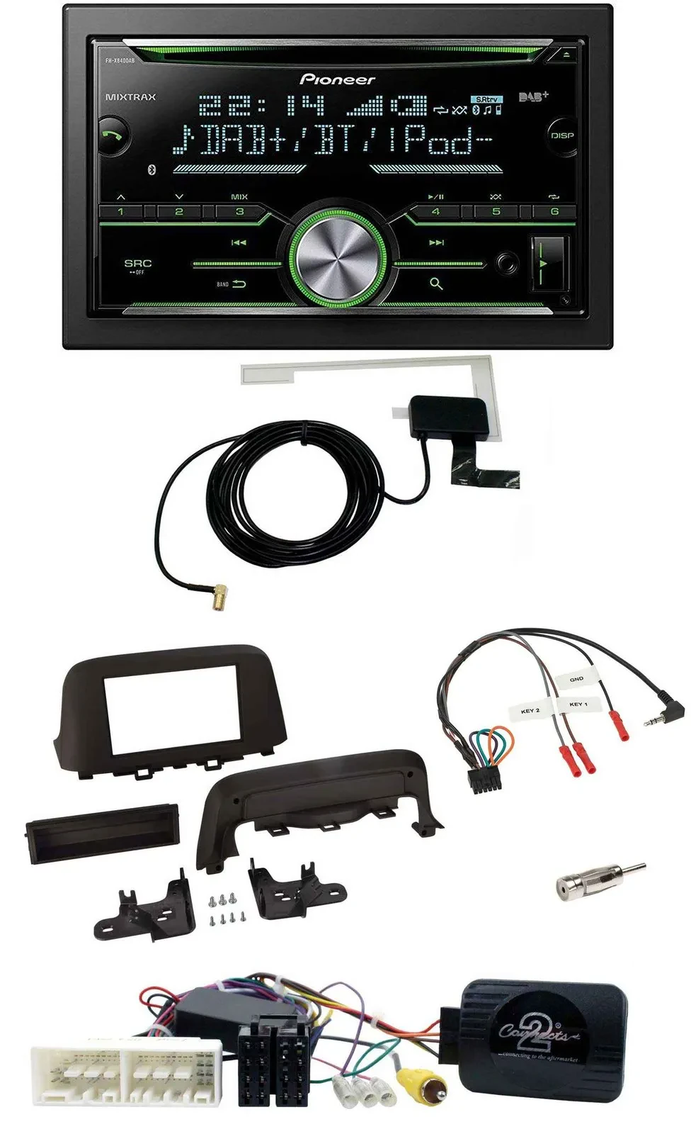 Pioneer CD USB Lenkrad Bluetooth 2DIN DAB Autoradio für Hyundai Kona ab 2013