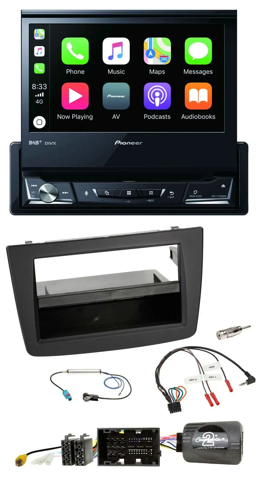 Pioneer DVD Bluetooth DAB USB Lenkrad Autoradio für Alfa Mito 955 2014-2018 schw