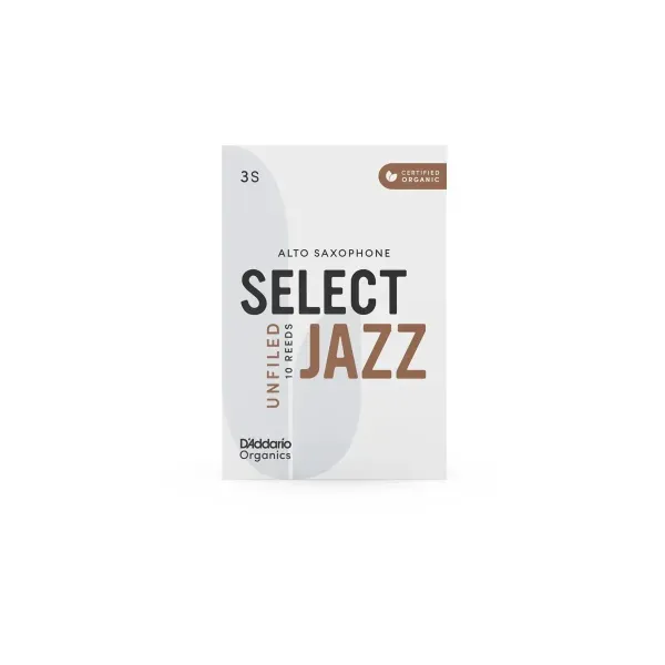 Трость для саксофона D'Addario ORRS10ASX3S Organic Select Jazz Unfiled 3S (10 штук)