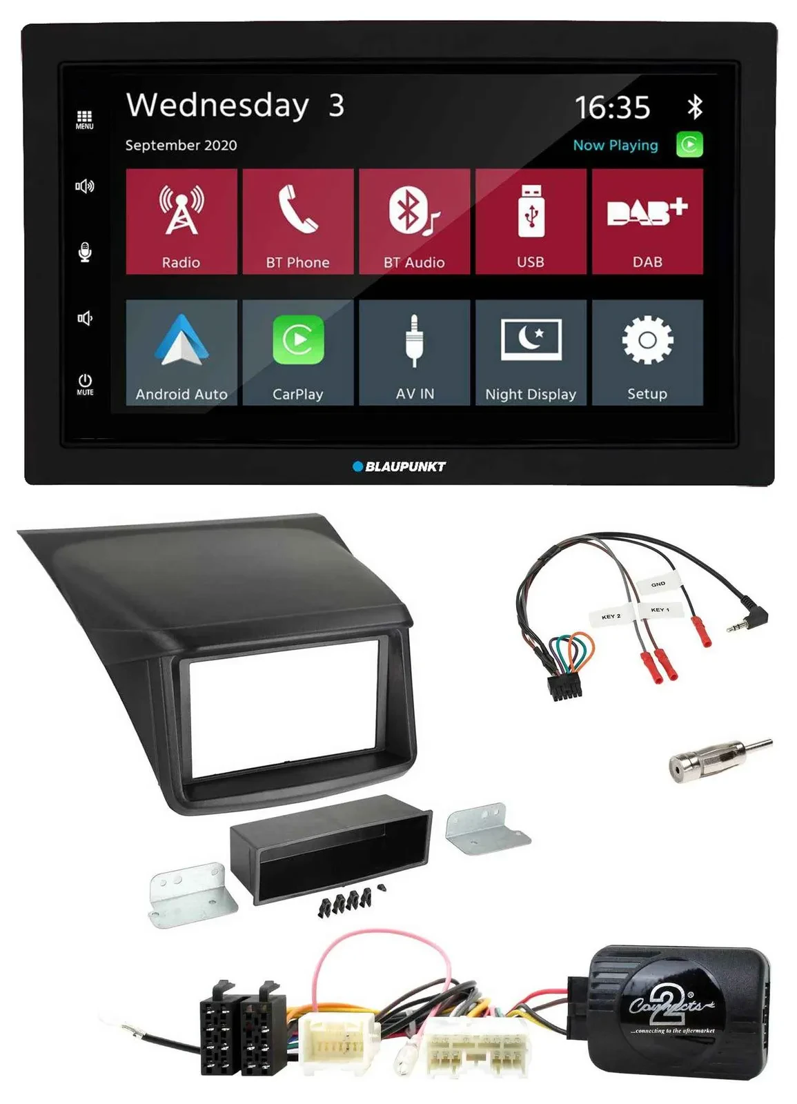 Автомагнитола для Mitsubishi L200 (2010–2015) Blaupunkt 2DIN, DAB, Bluetooth, USB, поддержка кнопок на руле