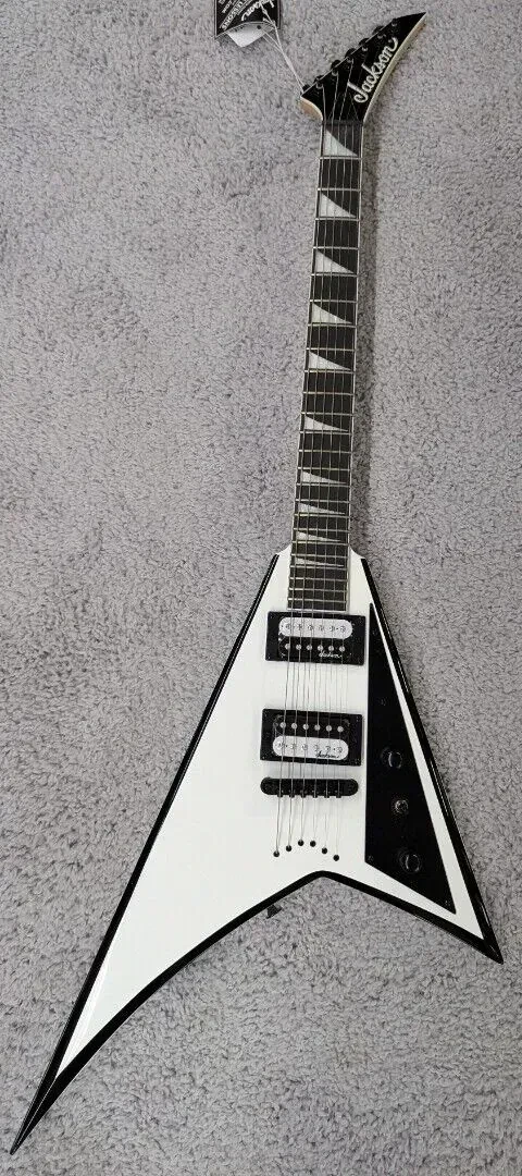 Jackson Model JS32T Rhoads White w/black 24 Fret String Thru Electric - Demo