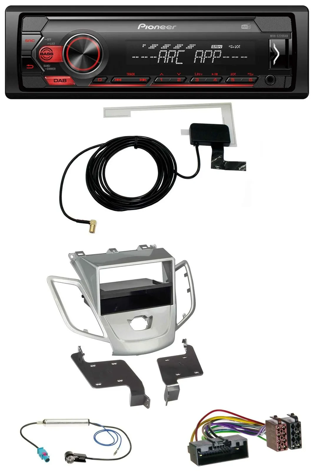 Pioneer 1DIN USB DAB MP3 AUX Autoradio für Ford Fiesta JA8 10-17 ohne Display si