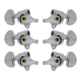 GROVER 102SVC Skeleton View Rotomatics - Guitar Machine Heads, 3 + 3 - Chrome
