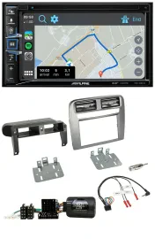 Alpine DAB TMC Bluetooth 2DIN USB Lenkrad Navigation für Fiat Grande Punto anthr