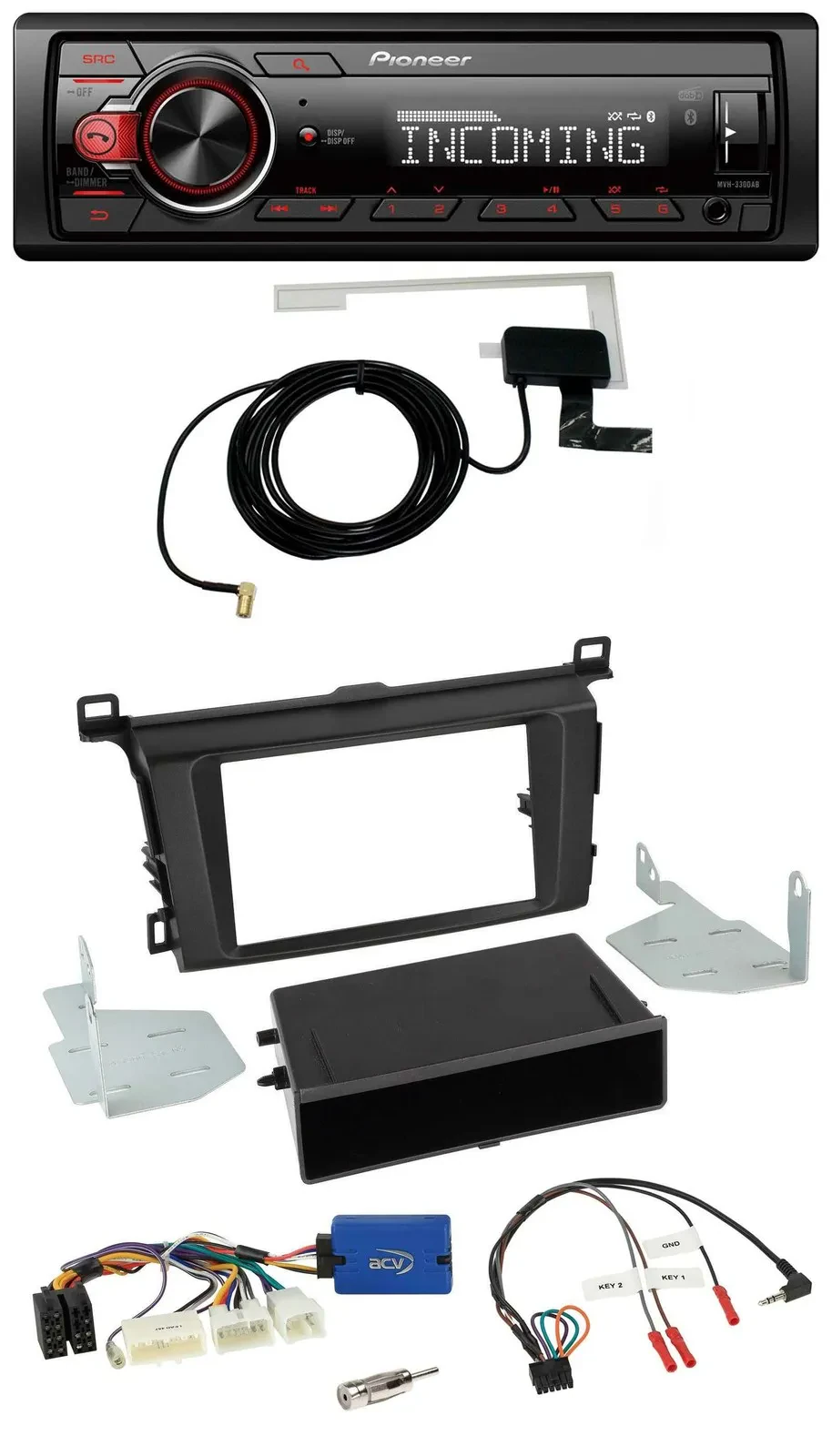 Pioneer MP3 Lenkrad CD DAB USB Autoradio für Toyota RAV-4 ab 2013