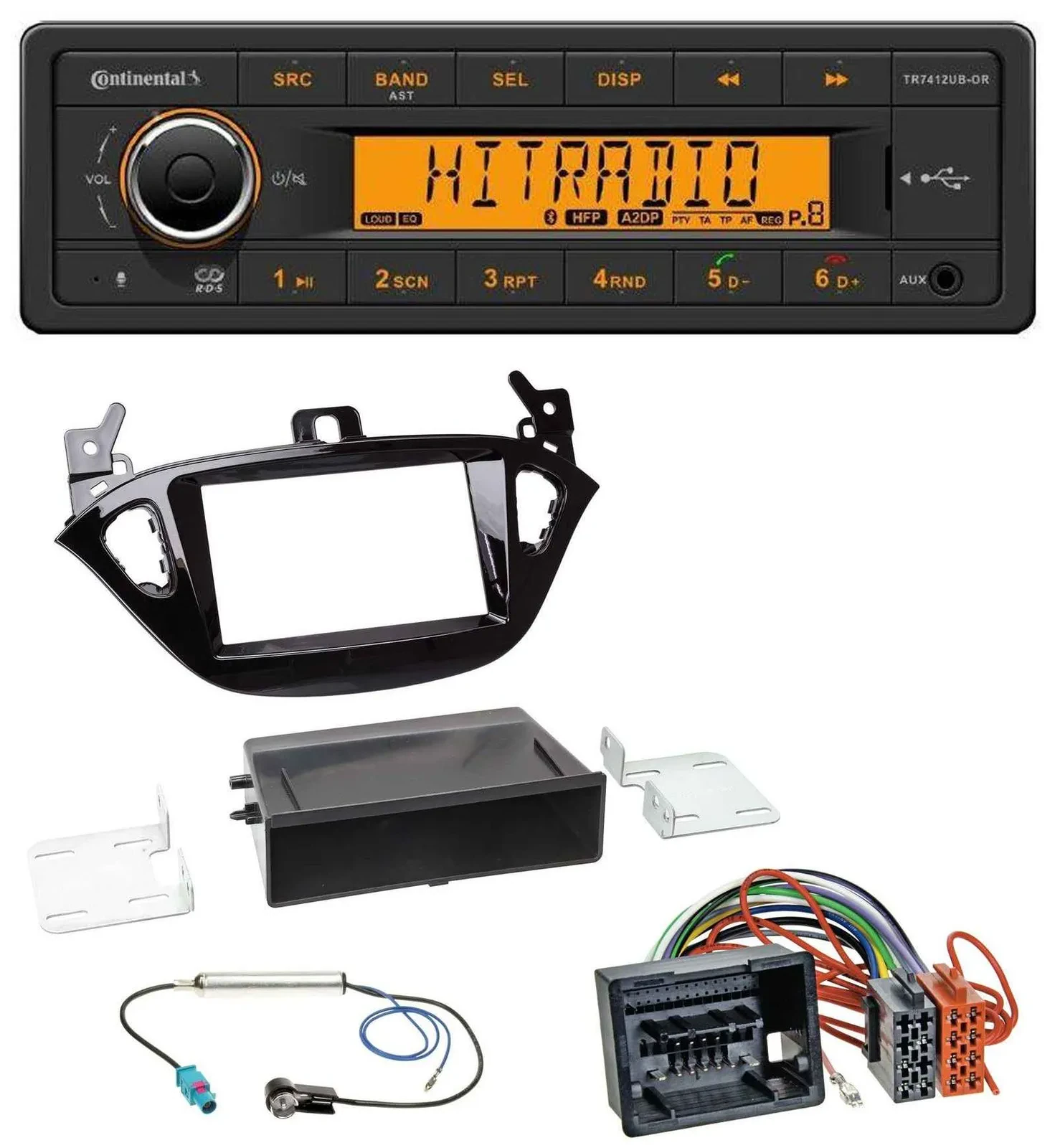 Continental MP3 Bluetooth AUX USB Autoradio für Opel Adam ab 13 Corsa E ab 15 Ab