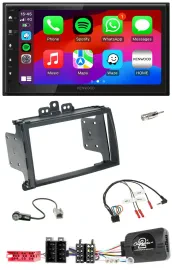 Автомагнитола Kenwood 2DIN, USB, DAB, Bluetooth, для Hyundai i20 (2009–2012), черная