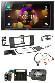 Автомагнитола JVC 2DIN DAB, Bluetooth, USB для BMW 5 Series E39 (2001–2004), активная система