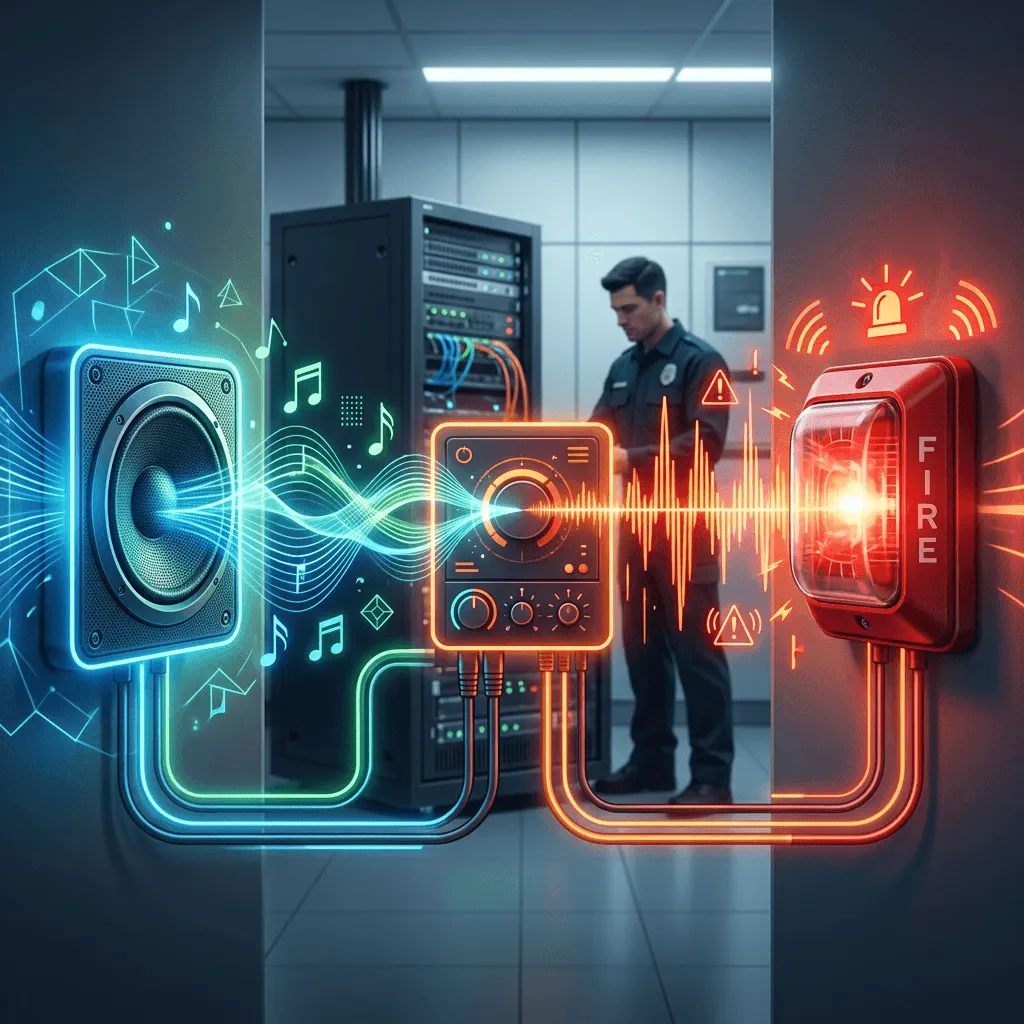 Интеграция фонового звука с системами пожарного оповещения