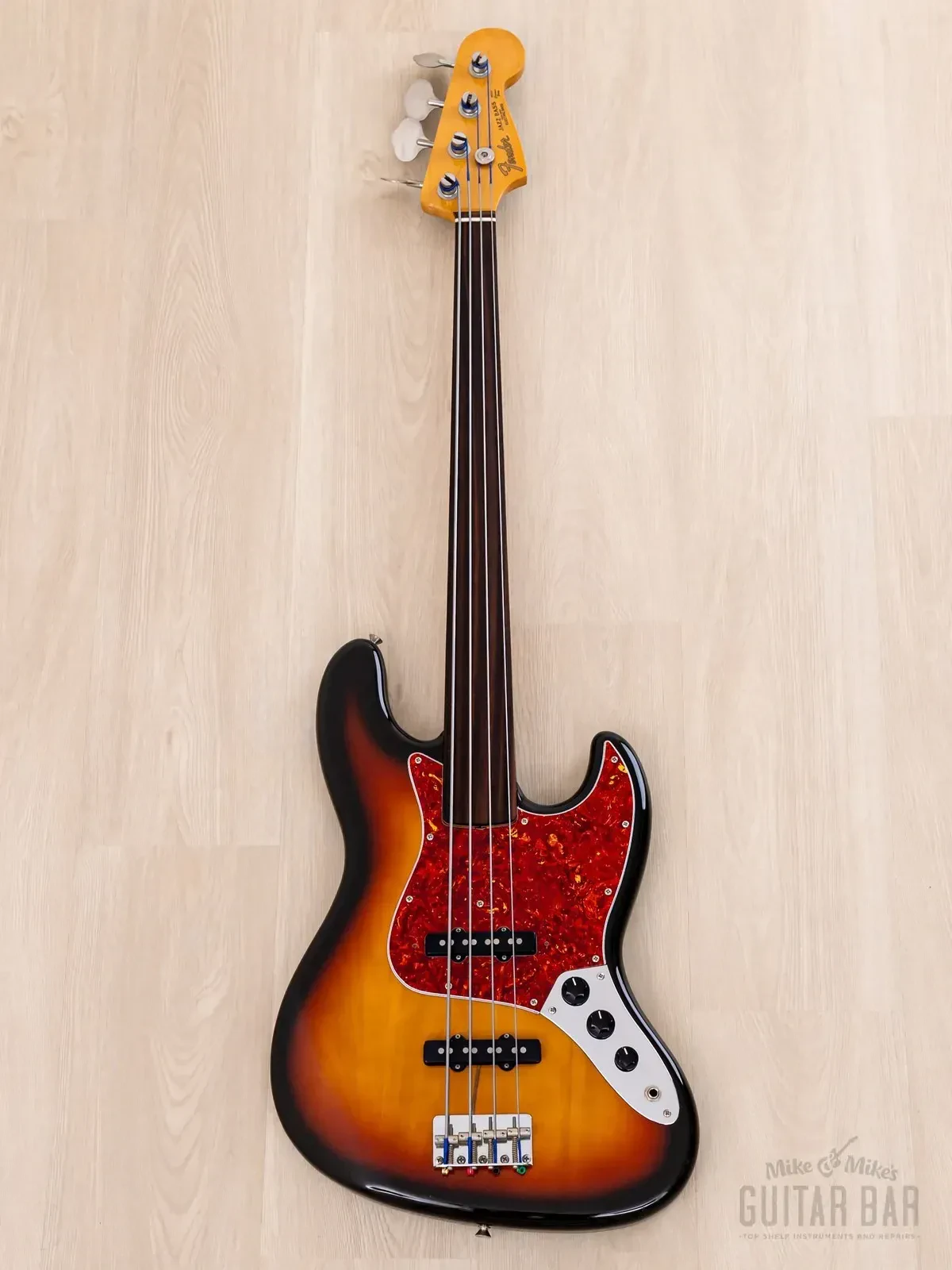 Бас-гитара Fender Jazz Bass Fretless 1962 Vintage Reissue JB62-60FL JJ Three-Tone Sunburst w/gigbag Japan 1990