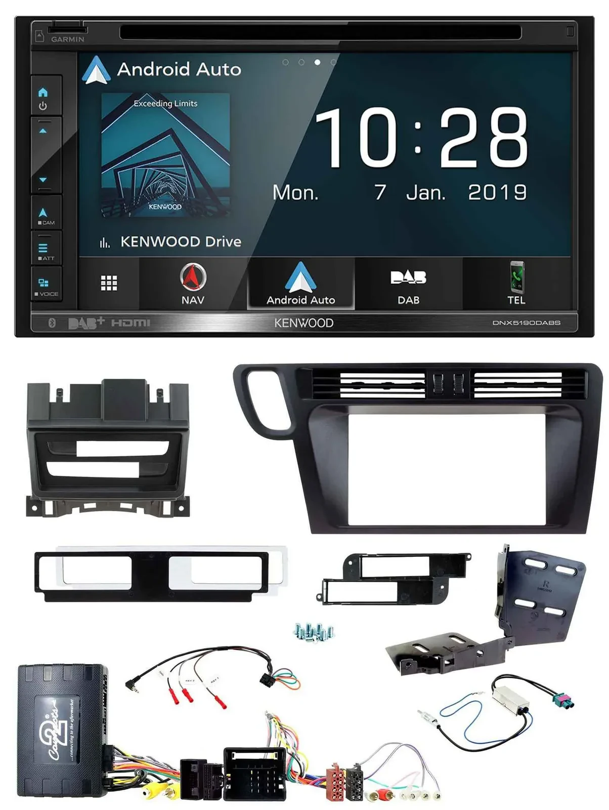 Kenwood DAB TMC USB 2DIN Lenkrad Bluetooth Navigation für Audi Q5 08-17 8R Infoa