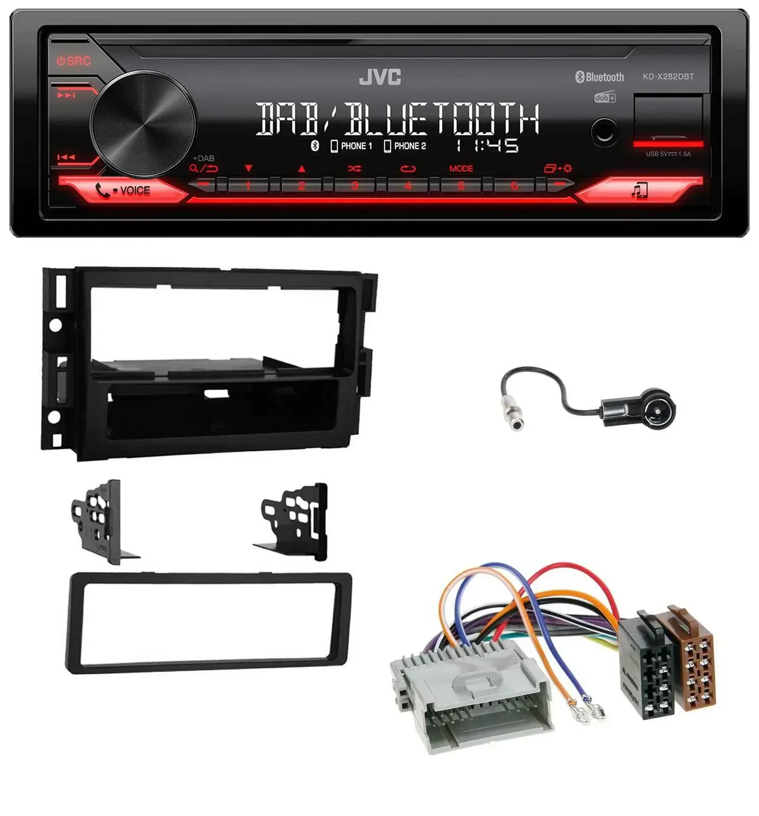 Автомагнитола для Buick Enclave 2008–2012, Lucerne 2006–201 JVC Bluetooth, USB, DAB, MP3