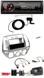 Pioneer MP3 Lenkrad CD DAB USB Autoradio für Hyundai i20 2012-2014 silber man. K