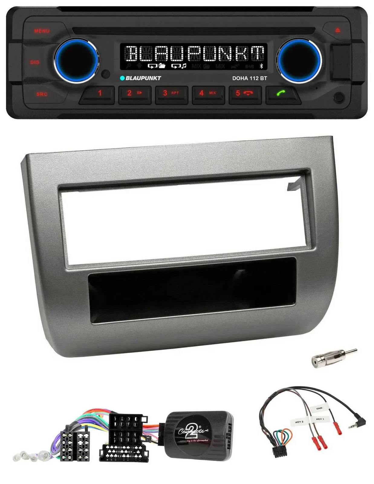 Автомагнитола Blaupunkt MP3 CD Bluetooth USB для Lancia Y (843) 2005–2011 антрацит
