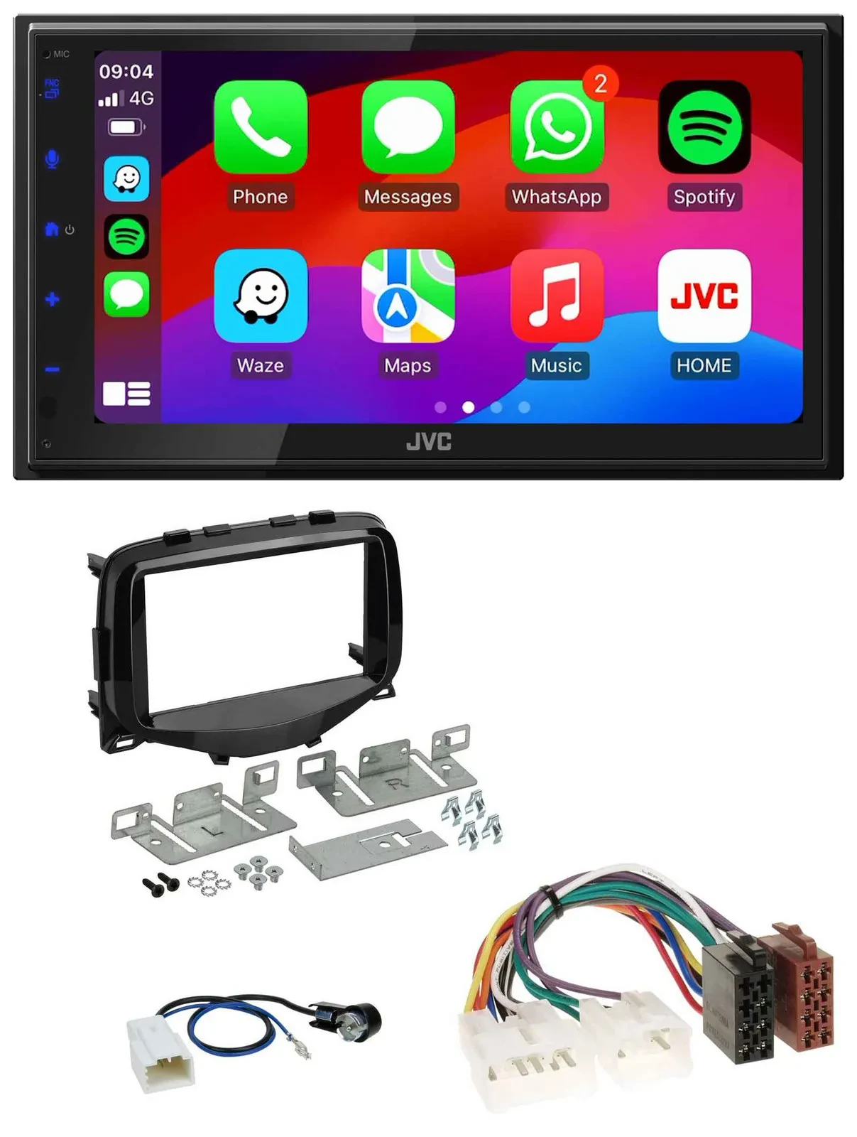 JVC Bluetooth 2DIN MP3 DAB USB Autoradio für Toyota Aygo (2014-2021)