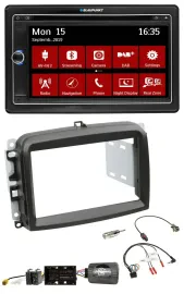 Blaupunkt 2DIN USB DAB Lenkrad Bluetooth TMC Navigation für Fiat 500 L ab 2012
