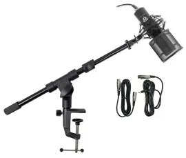 Rockville RCM PRO Studio/Recording Podcast Condenser Microphone+Desk Stand/Boom