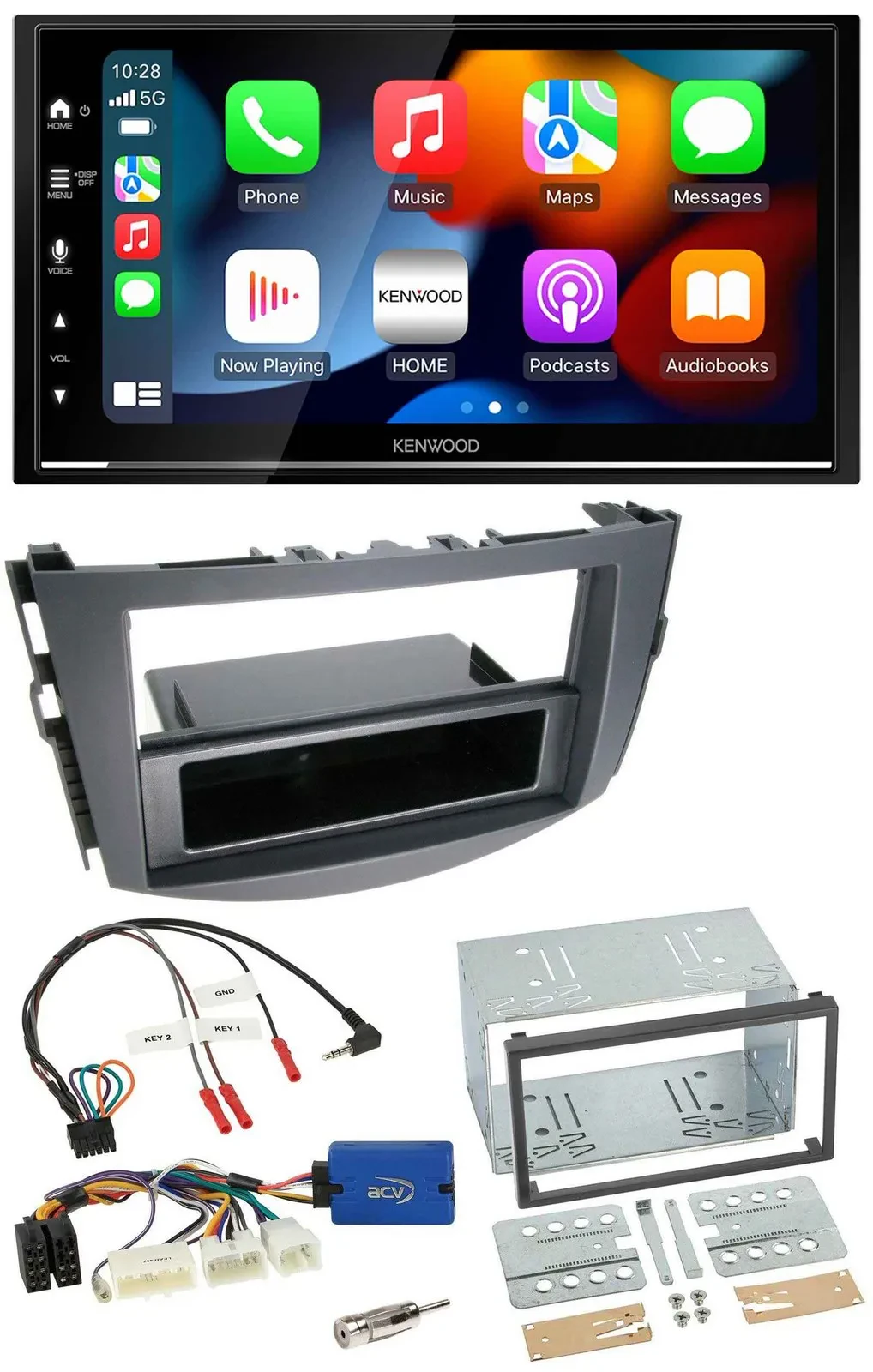 Kenwood DAB USB Bluetooth 2DIN Lenkrad Autoradio für Toyota RAV 4 ab 2011 28 Pin