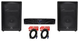 (2) JBL JRX212 1000w 12" DJ P/A Speakers+Crown XLi1500 2-Channel Power Amplifier