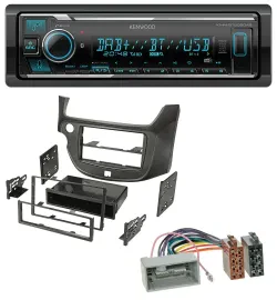 Kenwood Bluetooth MP3 DAB USB Autoradio für Honda Jazz (ab 2009) dunkelgrau
