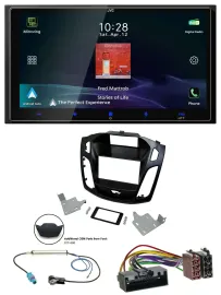 JVC USB Bluetooth 2DIN DAB MP3 Autoradio für Ford Focus 2014-2018 schwarz