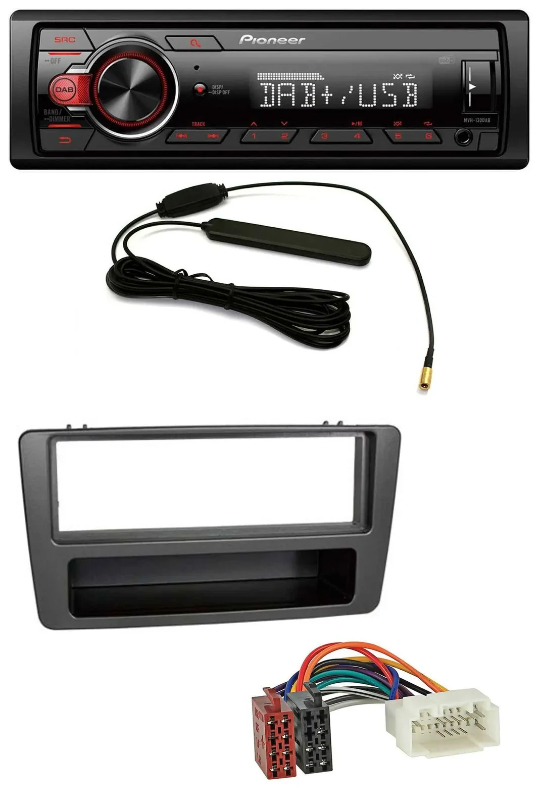 Pioneer MP3 DAB 1DIN AUX USB Autoradio für Honda Civic 01-03 man. Klima anthrazi