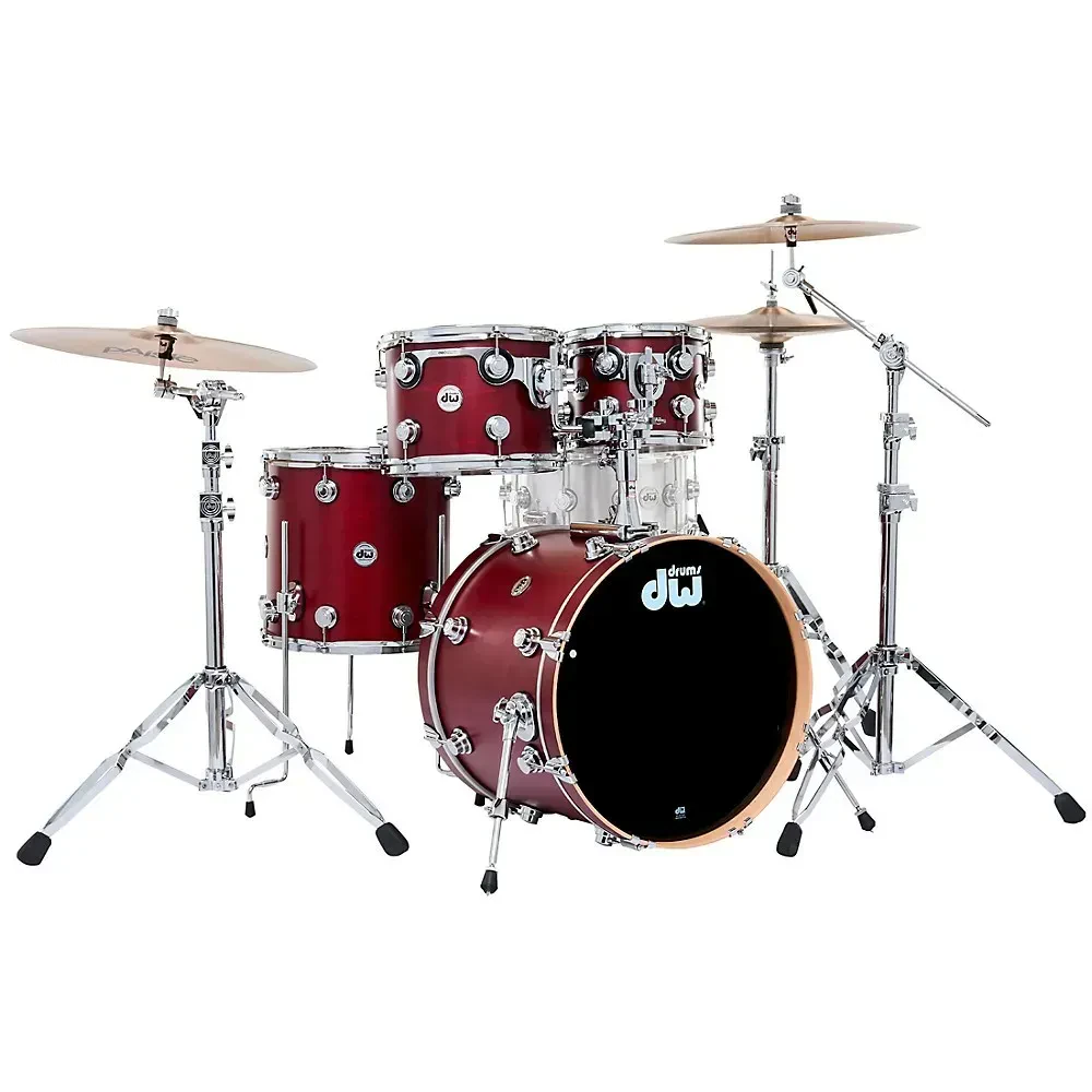 DW SSC Collectors 4-Piece Satin Oil Shell Pack w/22" Bass Drum Cherry Satin Oil