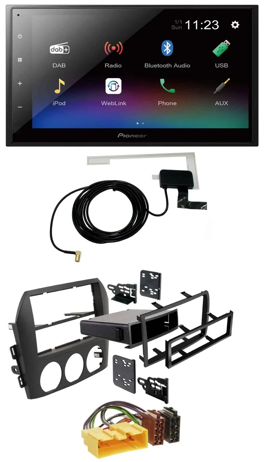 Pioneer DAB MP3 Bluetooth 2DIN USB Autoradio für Mazda MX 5 NC 2005-2008