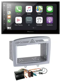 Автомагнитола Pioneer 2-DIN, MP3, Bluetooth, DAB, USB, для Peugeot 308 (2009–2013), теплое серебро