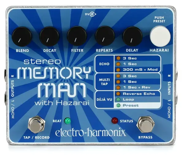Педаль эффектов для электрогитары Electro-Harmonix Stereo Memory Man Hazarai Delay