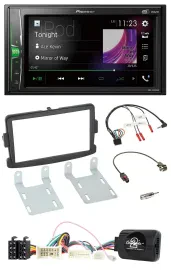 Pioneer 2DIN Lenkrad DAB USB Bluetooth Autoradio für Dacia Sandero ab 2013 schwa