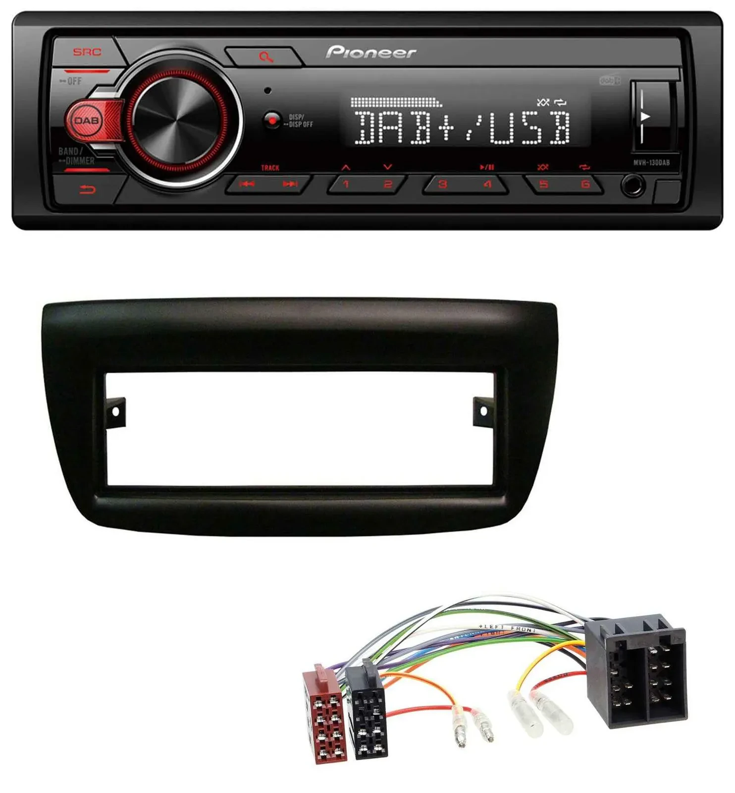 Pioneer MP3 1DIN DAB USB AUX Autoradio für Fiat Doblo 12-15 Opel Combo 10-15