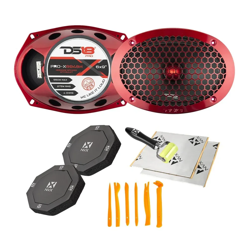 Среднечастотный динамик DS18 PRO-X694BM 6x9" (набор, пара) с аксессуарами