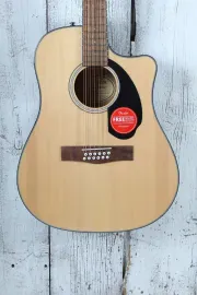 Б/У Электроакустическая гитара Fender CD-60SCE 12-String 12-струнная дредноут с вырезом, верхняя дека из цельной ели, электроника Fishman, цвет Natural