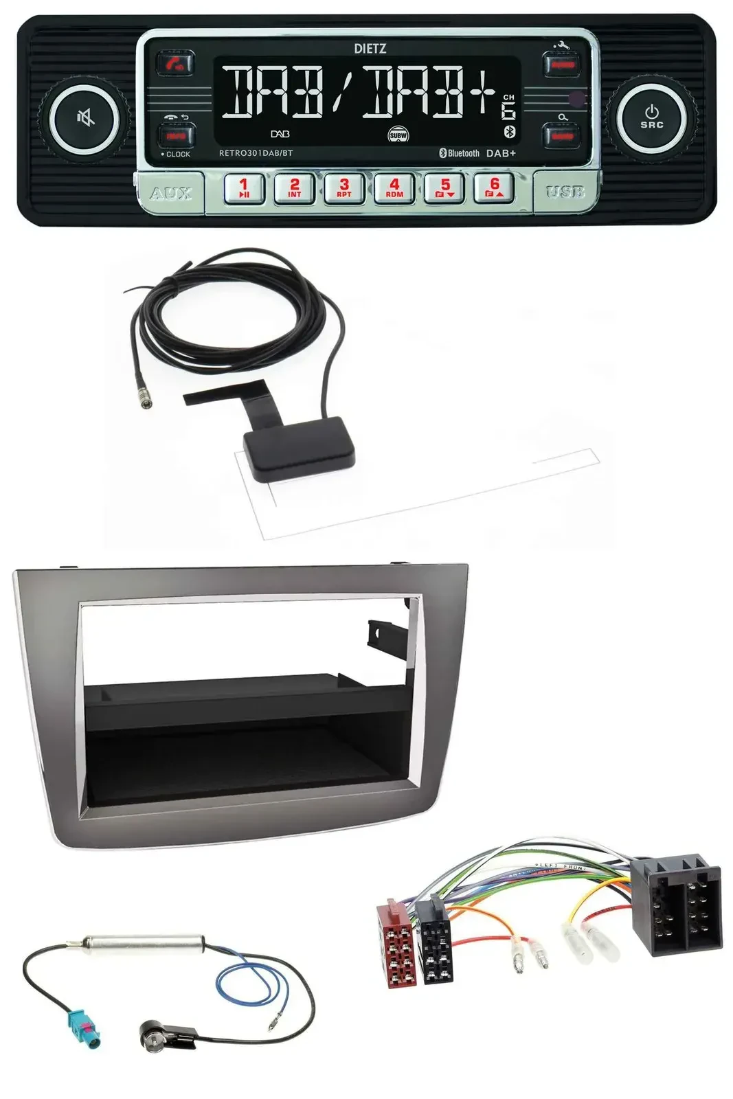 Автомагнитола для Alfa Romeo MiTo (955) 2008–2014 Dietz DAB, Bluetooth, USB, MP3, ISO