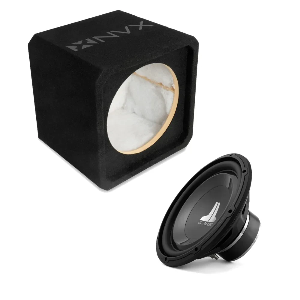 NVX NE121S Single 12" Sealed 3/4" MDF Subwoofer Enclosure w/ W1v3 Car Subwoofer