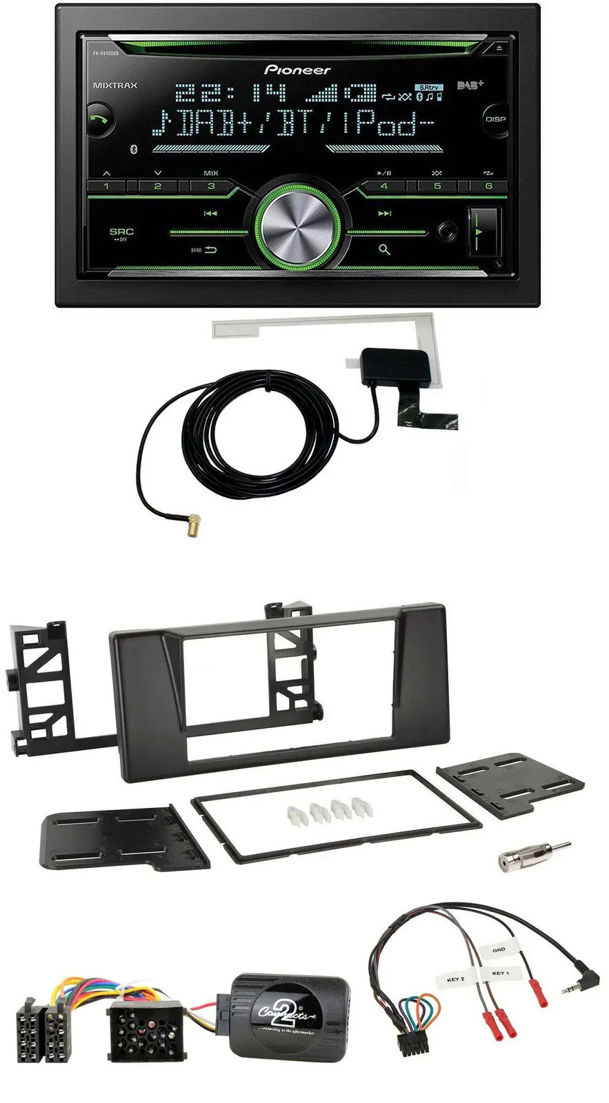 Автомагнитола для BMW 5 Series E39 (1997–2001) Pioneer 2DIN, CD, USB, Bluetooth, DAB