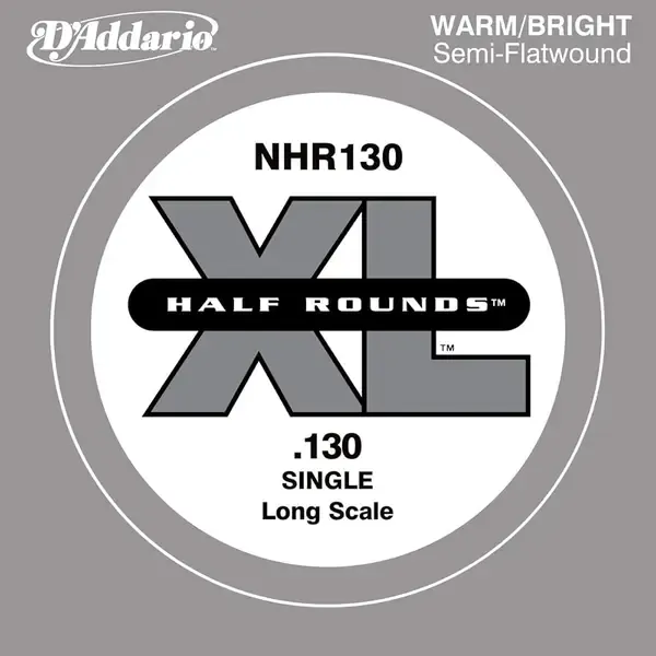 Струна одиночная D'Addario NHR130 Half Round Pure Nickel 130