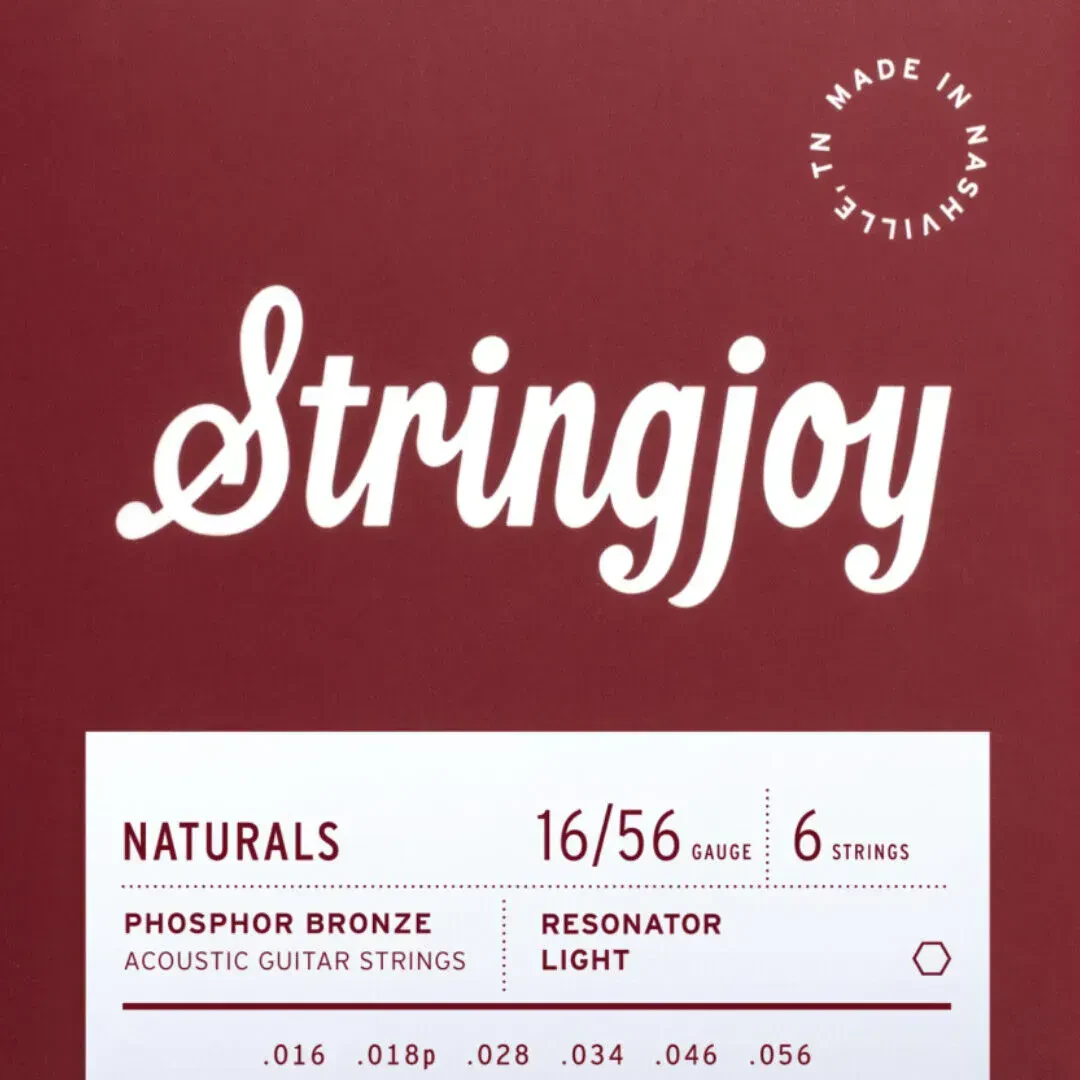 Струны для резонаторной гитары Stringjoy Naturals Resonator Phosphor Bronze Light 16-56
