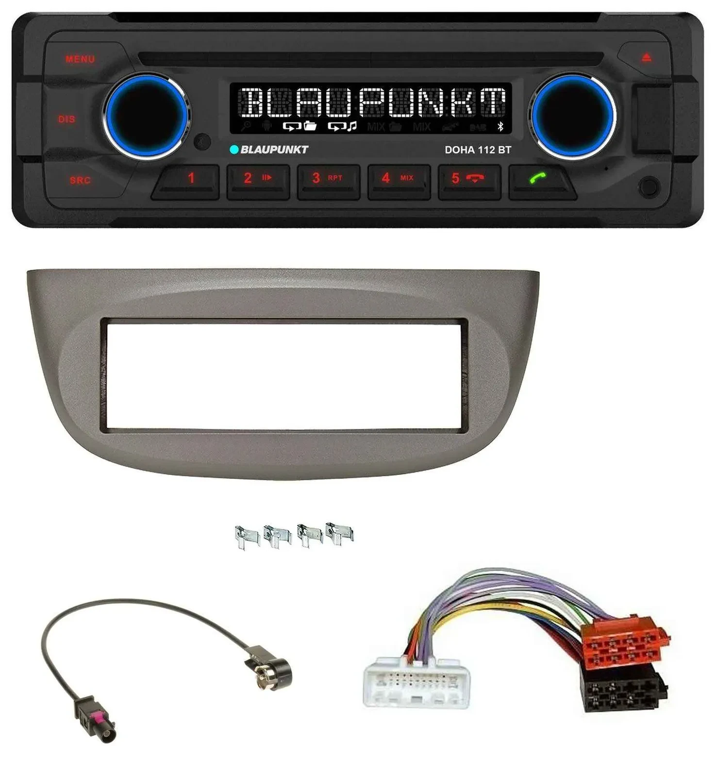 Blaupunkt AUX MP3 CD Bluetooth USB Autoradio für Renault Twingo ab 2015 beige-gr