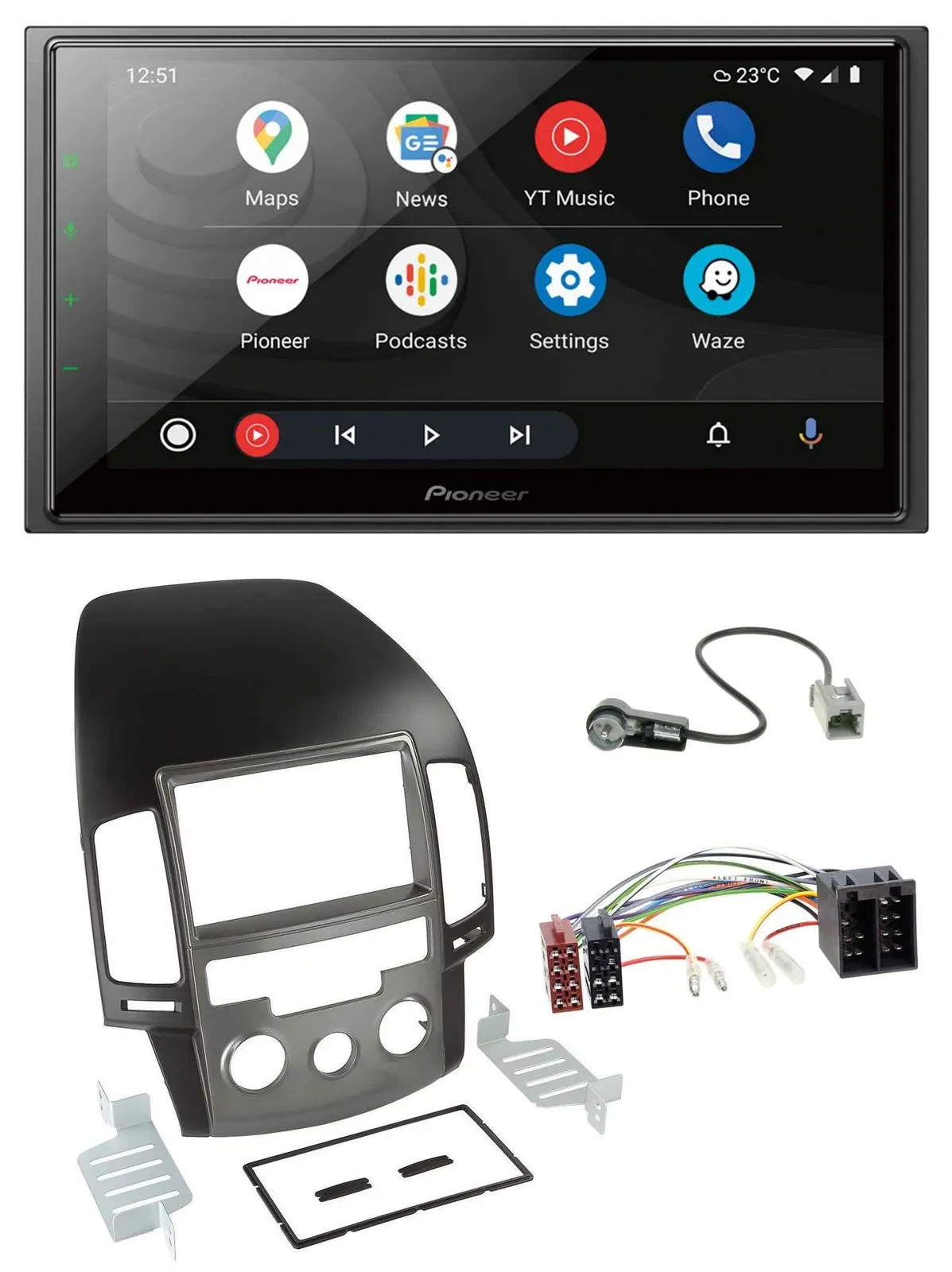 Автомагнитола для Hyundai i30 Pioneer 2 DIN, USB, DAB, MP3, Bluetooth