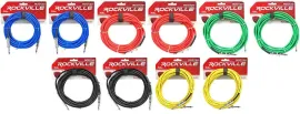 Инструментальный кабель Rockville RCGT20 Multicolor 6.1 м (10 штук)