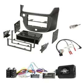 Einbauset Lenkradadapter Doppel DIN Autoradio für Honda Jazz ab 14 dunkelgrau