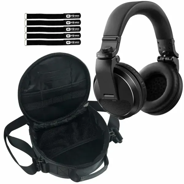 Pioneer DJ HDJ-X5 Professional Over-Ear Black DJ Headphones w Carry Case