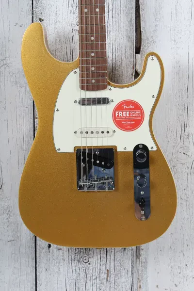 Squier by Fender Paranormal Custom Nashville Stratocaster Electric Guitar Aztec Gold