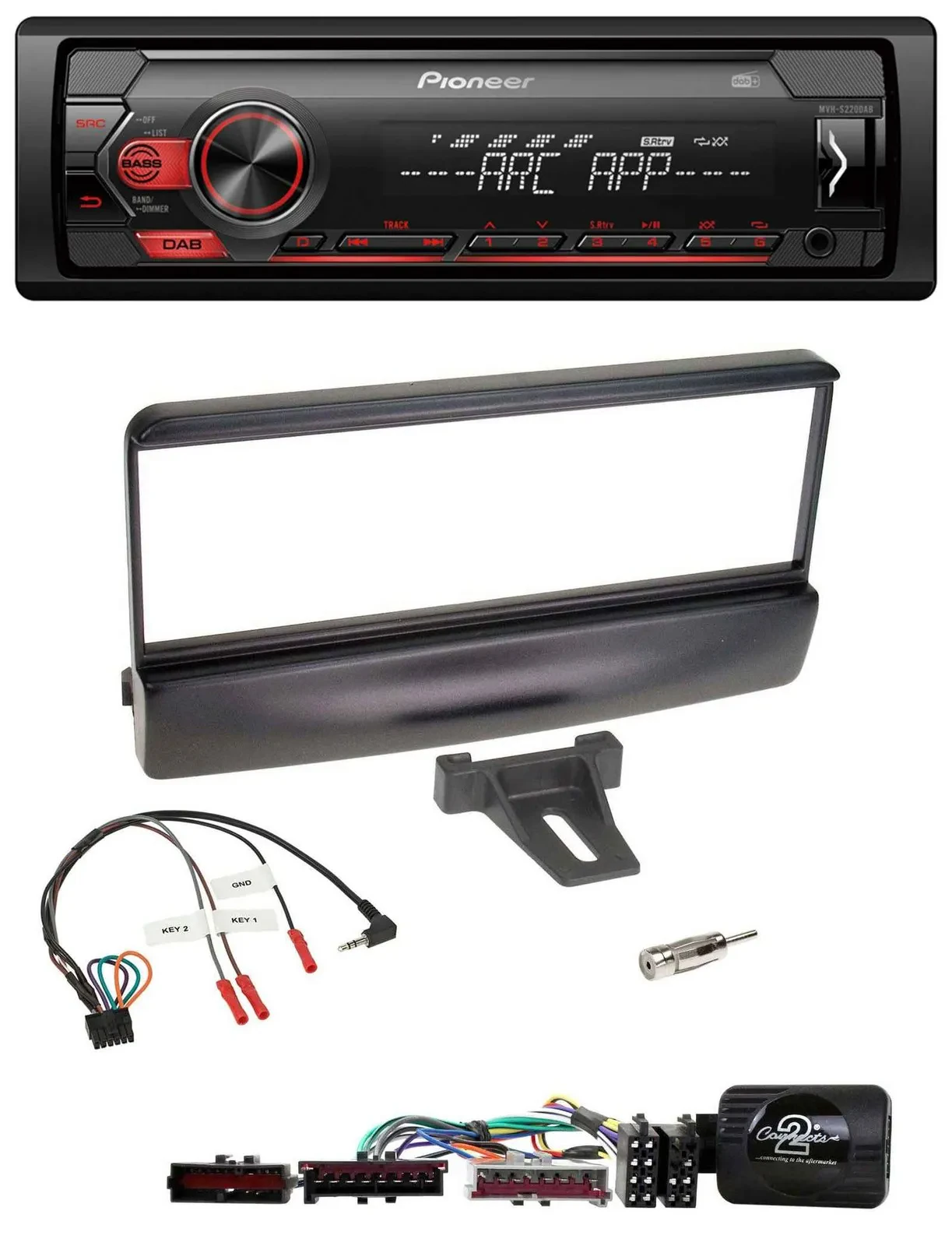 Pioneer DAB 1DIN MP3 Lenkrad USB Autoradio für Ford Escort Focus schwarz