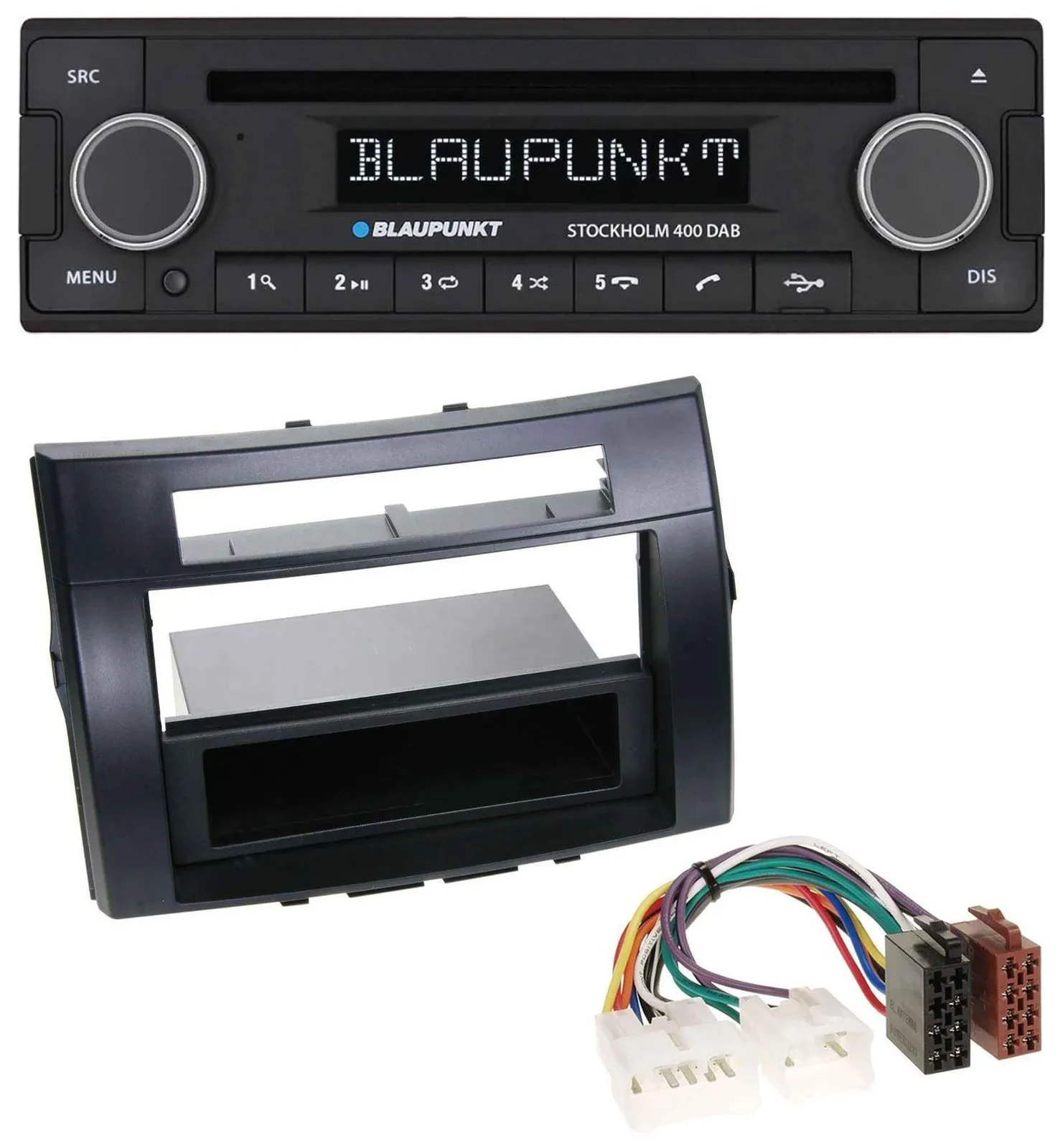 Автомагнитола Blaupunkt CD, MP3, Bluetooth, DAB, USB для Toyota Corolla Verso (2004–2009), черная