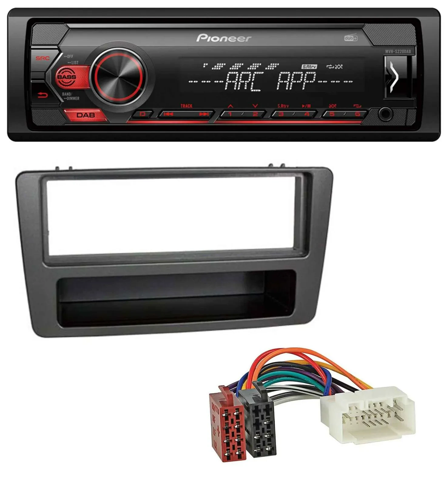 Pioneer DAB 1DIN MP3 AUX USB Autoradio für Honda Civic 01-03 man. Klima anthrazi