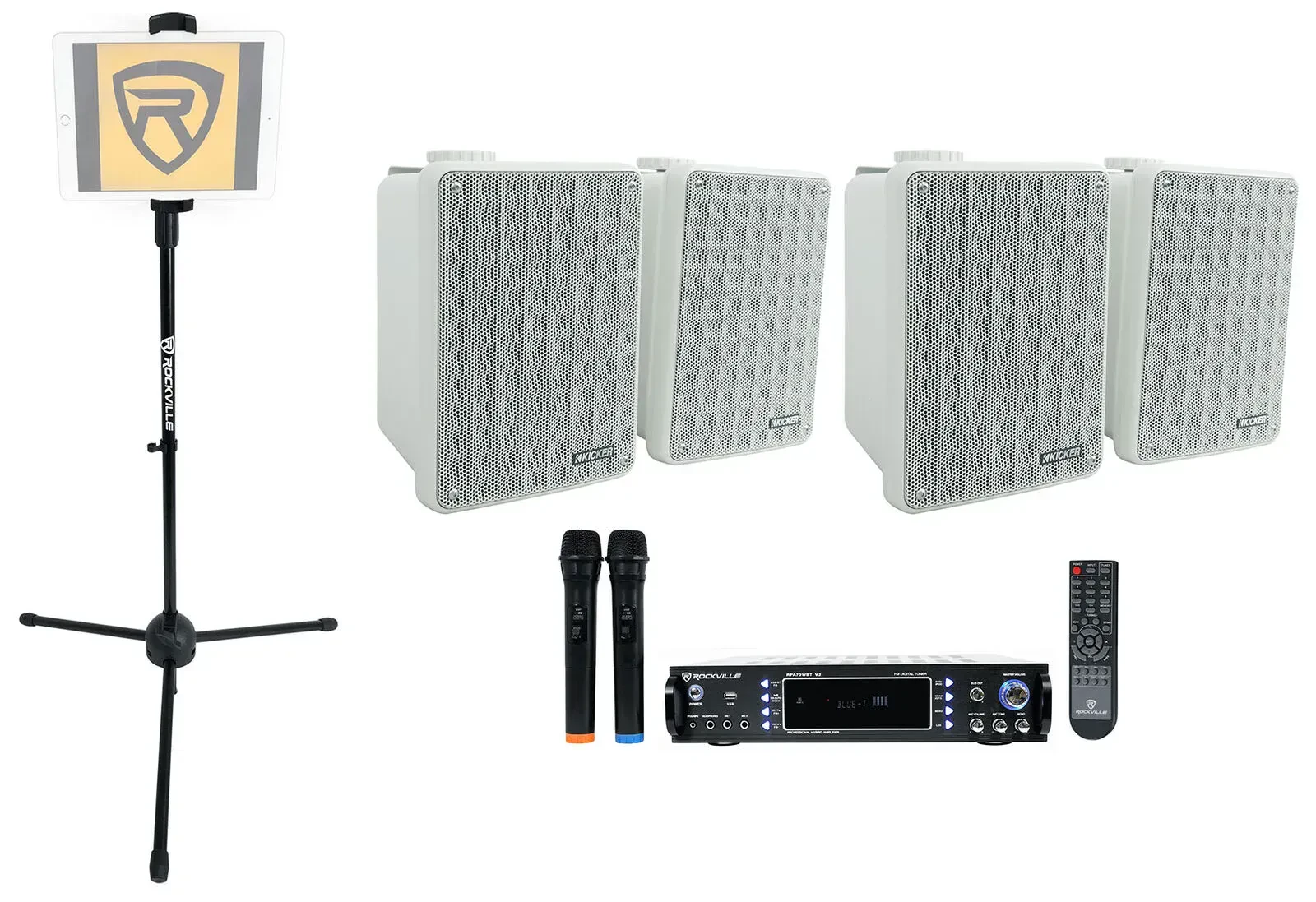 Трансляционный усилитель Rockville RPA70WBT Black с комплектом акустики